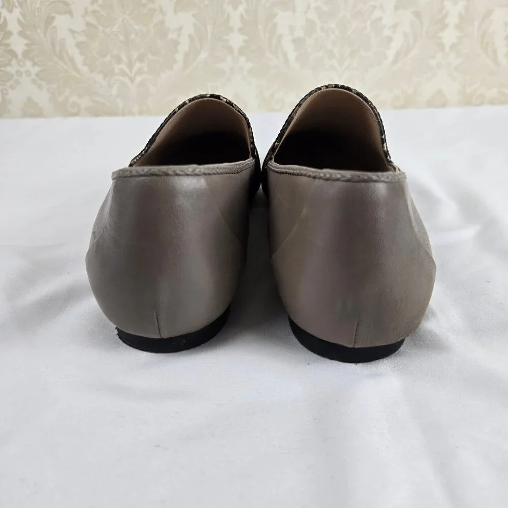 Rockport Women's Size 10 Dover Grey Aniumal Print Slip On Leather Loafer
